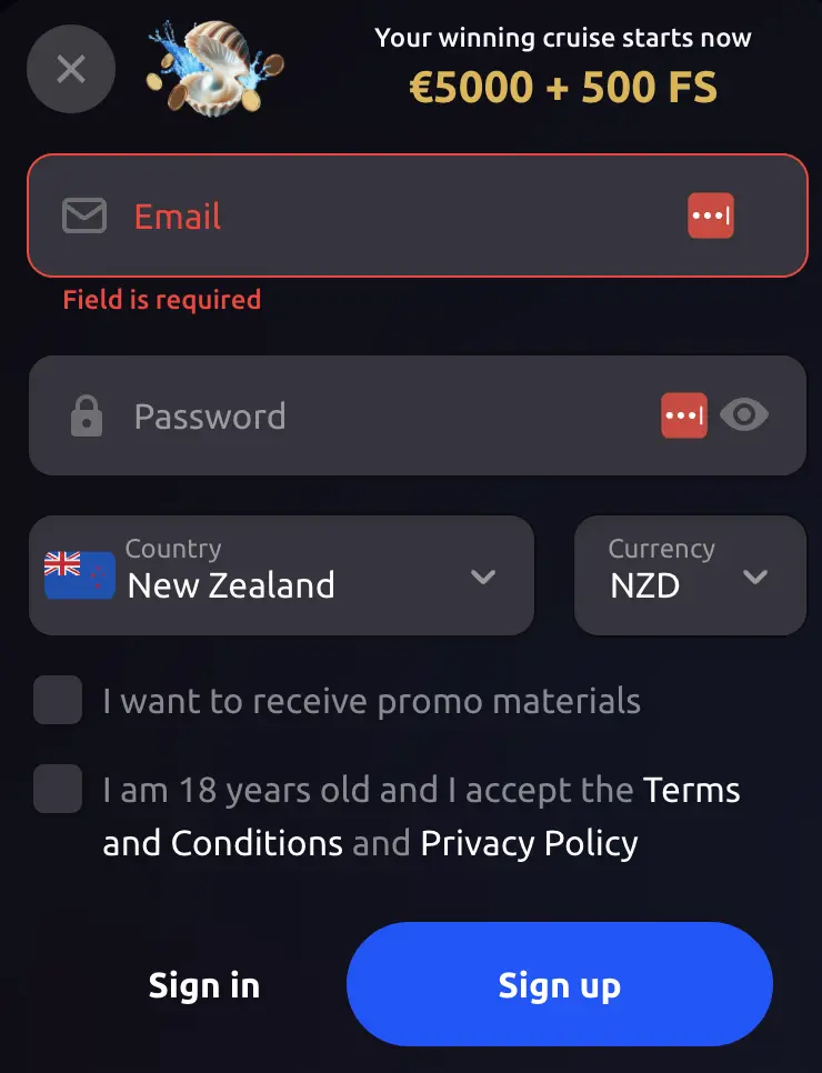 Crusino Casino Registration Process